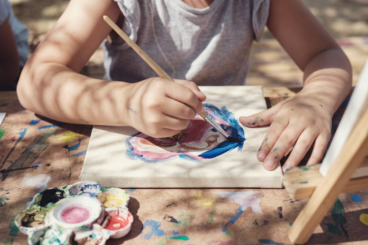 Painting activity from an Open Canvas Project art session